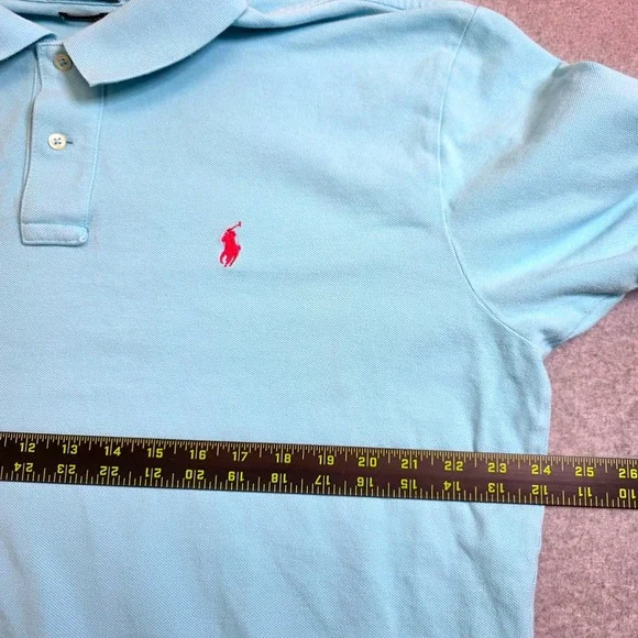 Polo Ralph Lauren Men's Classic Fit Light Blue Polo Shirt XL‎ Red Pony Logo - Picture 8 of 11